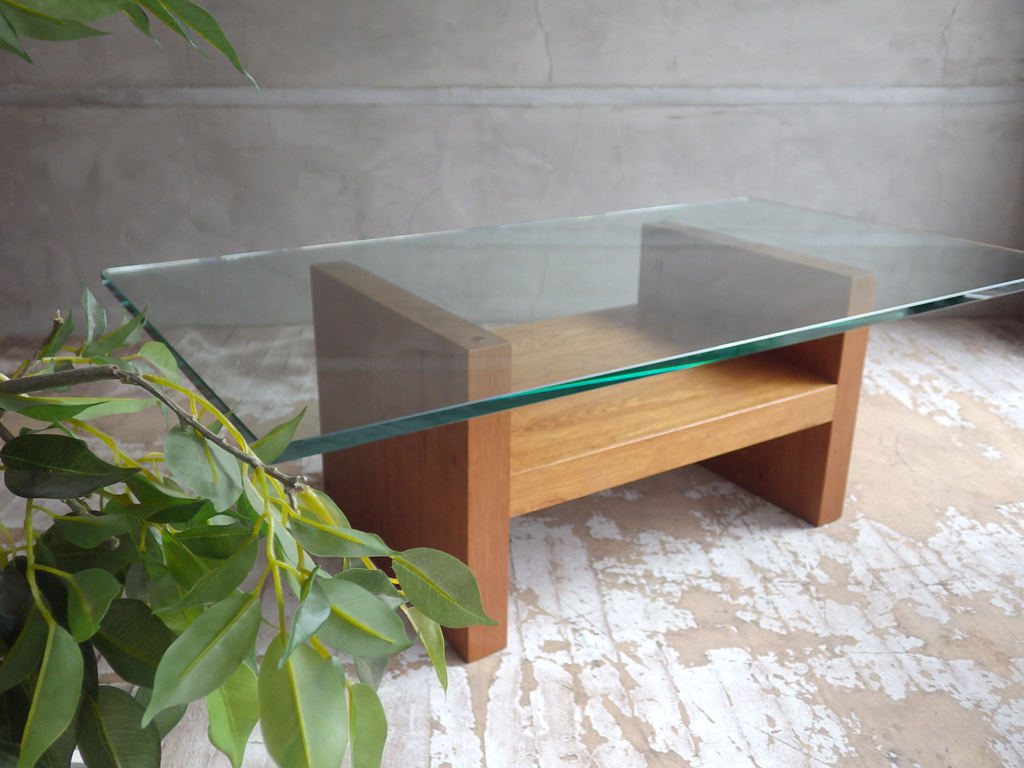 センターテーブル・ローテーブル truck furniture  OAK GLASS-TOP LOW TABLE OAK GLASS-TOP LOW TABLE | TRUCK FURNITURE