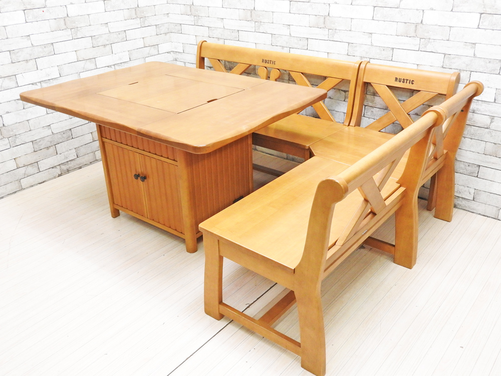 カリモク karimoku ルスティック RUSTIC 囲炉裏 ダイニングテーブル  2P/3P/コーナーベンチ 中古品 買い取りしました。 |  家具を売るならTOKYO RECYCLE imption家具を売るならTOKYO RECYCLE imption