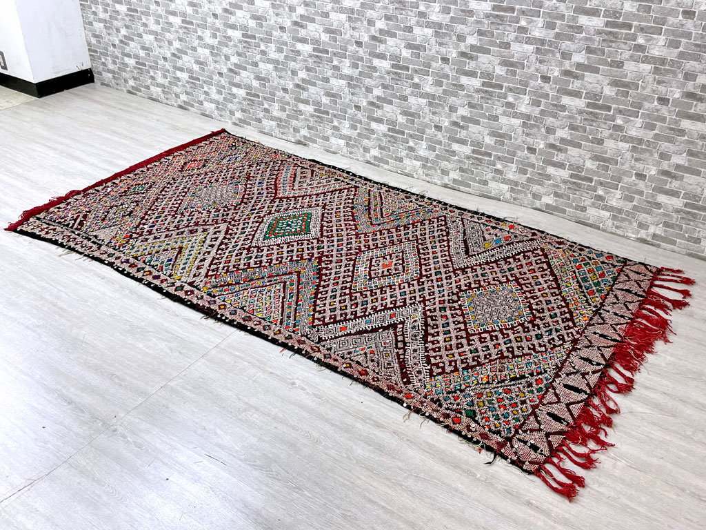 モロッコ ベルベル族 ゼンモール Zemmour キリムラグ 絨毯 240×135cm